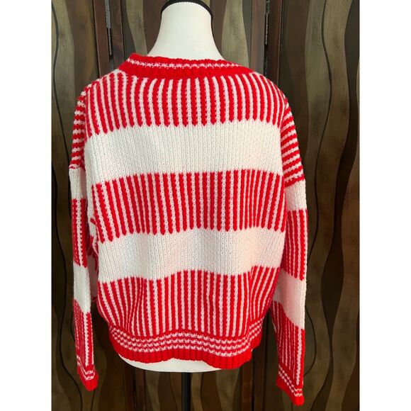 Vintage inspired Zaful cropped red and white sweater. Size XL. - Picture 2 of 8
